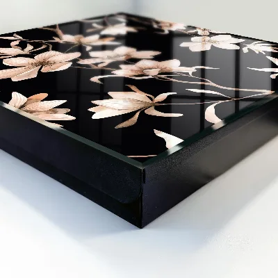 Armoire à clés design Fleurs crème