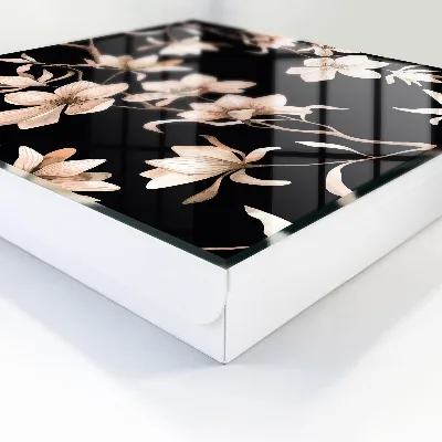 Armoire à clés design Fleurs crème