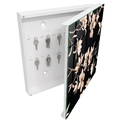 Armoire à clés design Fleurs crème