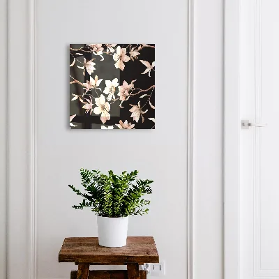 Armoire à clés design Fleurs crème
