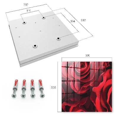 Armoire à clés design Roses rouges