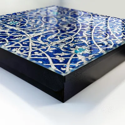 Armoire à clés design Arabesque bleue