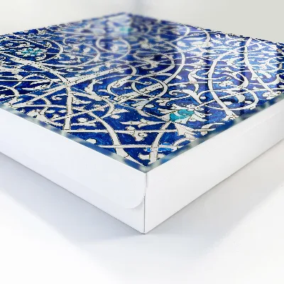 Armoire à clés design Arabesque bleue