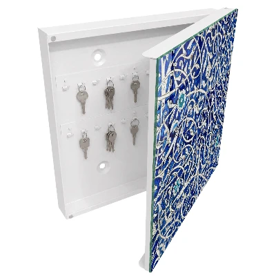 Armoire à clés design Arabesque bleue