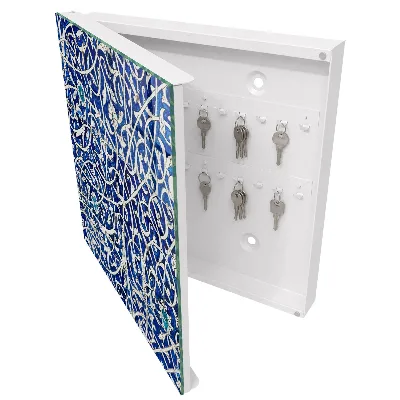 Armoire à clés design Arabesque bleue