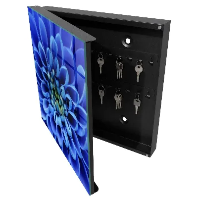Armoire à clés design Fleur bleue