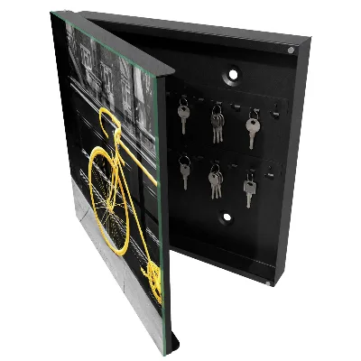 Armoire à clés décorative Vélo jaune