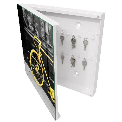 Armoire à clés décorative Vélo jaune