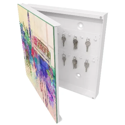 Boîte à clés murale décorative Aquarelle urbaine