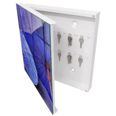 Armoire à clés design Parapluies bleus