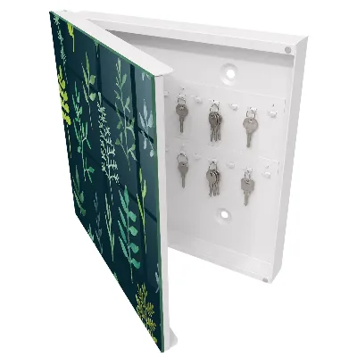 Armoire à clés décorative Feuilles aquarelle
