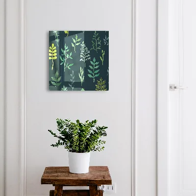 Armoire à clés décorative Feuilles aquarelle