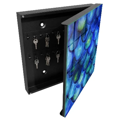 Armoire à clés décorative Écailles bleues
