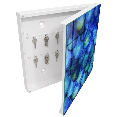 Armoire à clés décorative Écailles bleues