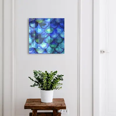 Armoire à clés décorative Écailles bleues