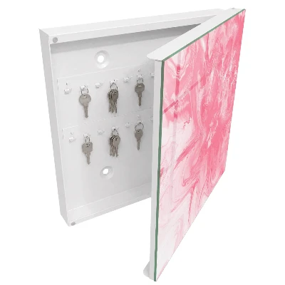 Boîte à clés murale décorative Zéphyr rose