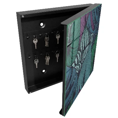 Armoire à clés design Feuilles mystérieuses
