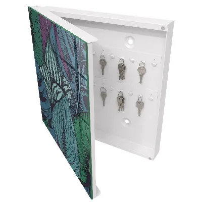 Armoire à clés design Feuilles mystérieuses