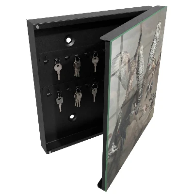 Armoire à clés design Oiseaux sur un rocher