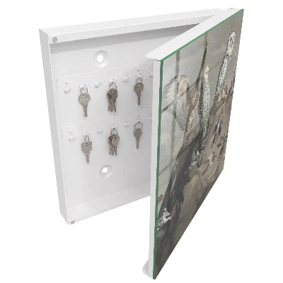 Armoire à clés design Oiseaux sur un rocher
