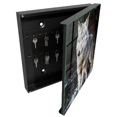 Armoire à clés décorative Loup dans la forêt