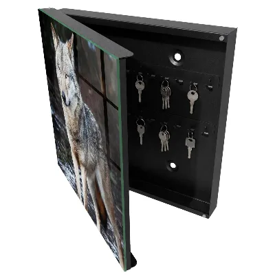 Armoire à clés décorative Loup dans la forêt