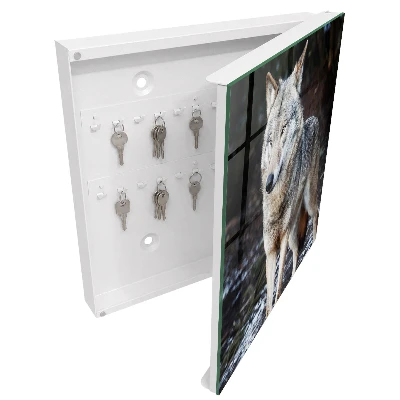 Armoire à clés décorative Loup dans la forêt