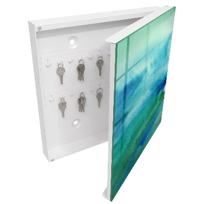Armoire à clés décorative Bleu aquarelle