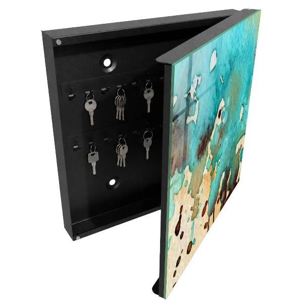 Armoire à clés design Abstraction turquoise