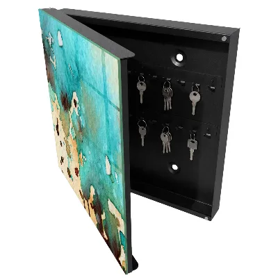 Armoire à clés design Abstraction turquoise