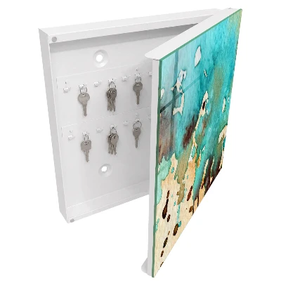 Armoire à clés design Abstraction turquoise