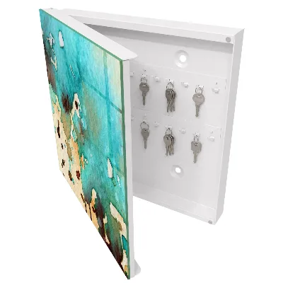 Armoire à clés design Abstraction turquoise