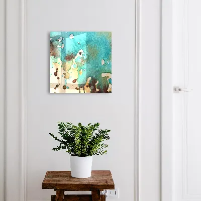 Armoire à clés design Abstraction turquoise