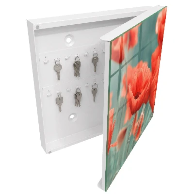 Armoire à clés décorative Coquelicots rouges