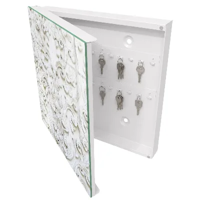 Armoire à clés design Ornements blancs
