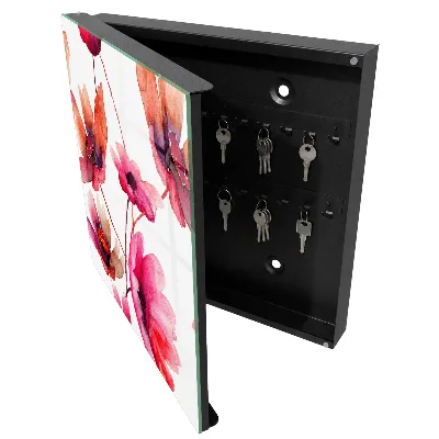 Armoire à clés design Fleurs à l'aquarelle