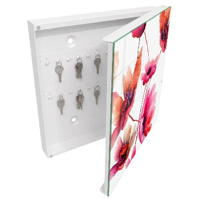 Armoire à clés design Fleurs à l'aquarelle