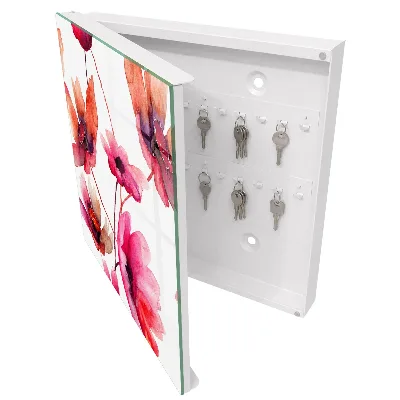 Armoire à clés design Fleurs à l'aquarelle
