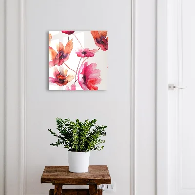 Armoire à clés design Fleurs à l'aquarelle