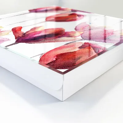 Armoire à clés design Tulipes aquarelle