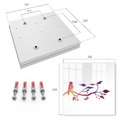 Armoire à clés design Une branche avec un oiseau