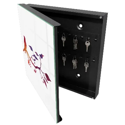 Armoire à clés design Une branche avec un oiseau