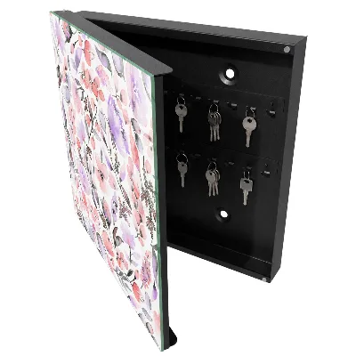 Armoire à clés design Fleurs pastel