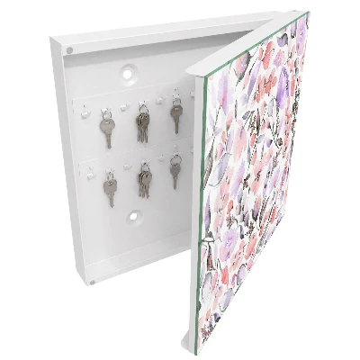 Armoire à clés design Fleurs pastel
