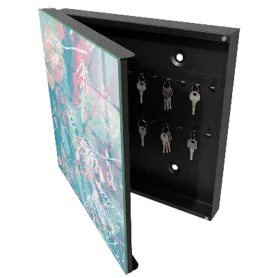 Boîte à clés murale décorative Feuilles pastel
