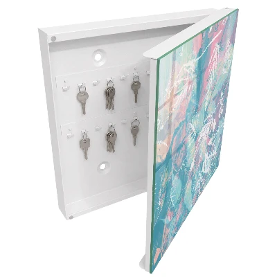 Boîte à clés murale décorative Feuilles pastel