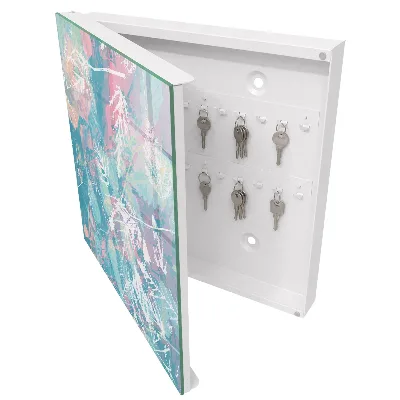Boîte à clés murale décorative Feuilles pastel