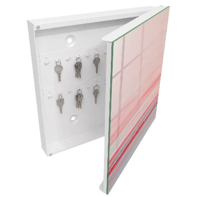 Armoire à clés décorative Rayures pastel