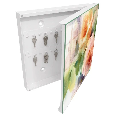 Armoire à clés design Fleurs à l'aquarelle