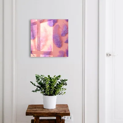 Armoire à clés décorative Plumes violettes